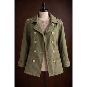 Stylish olive green  utility jacket by Daisy Fuentes Petites in size PL